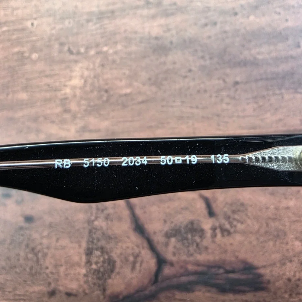 Ray-Ban RB 5150 2034 Black‎ Clear Rectangular Eyeglasses Frames 50-19-135